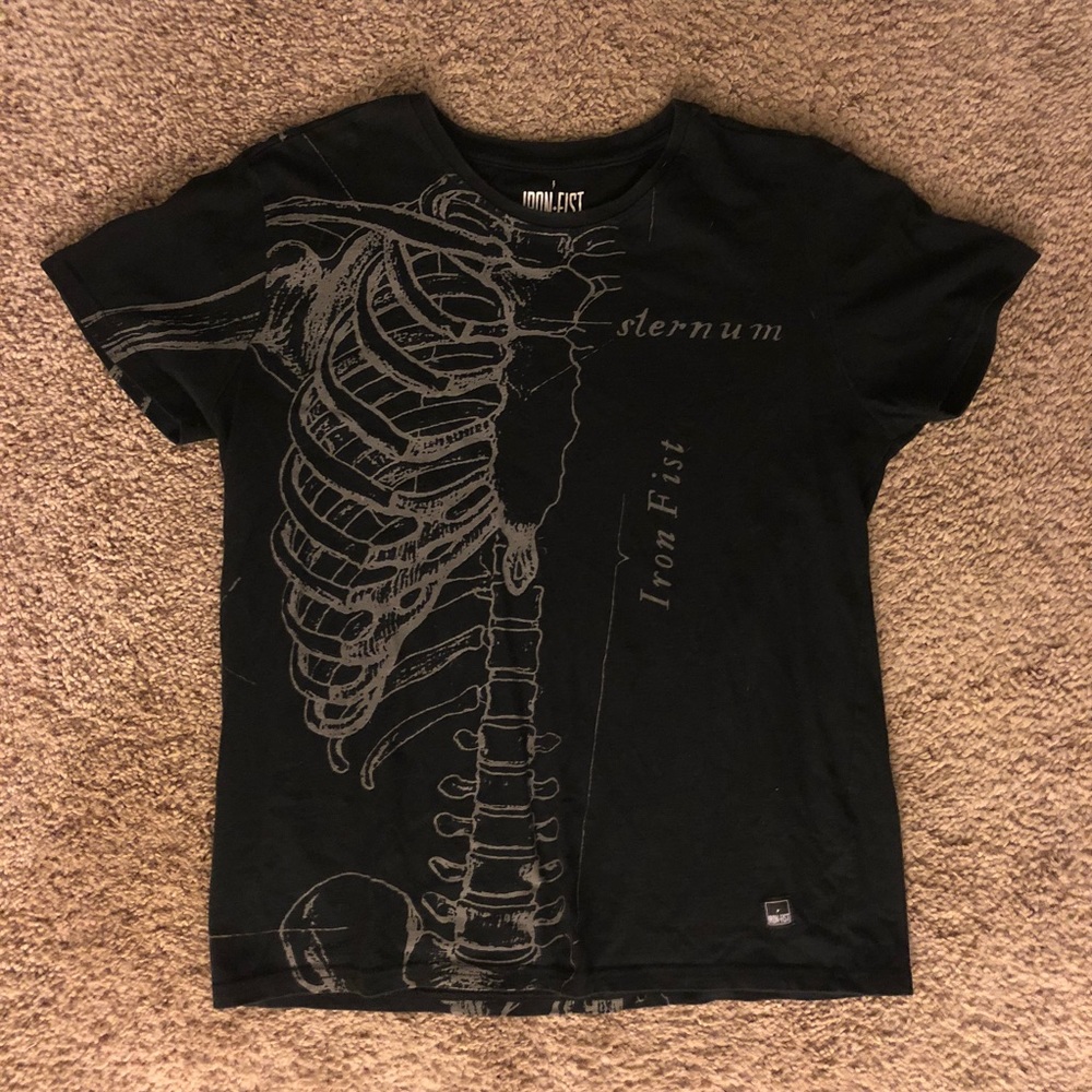 Extra small iron fist anatomy shirt.